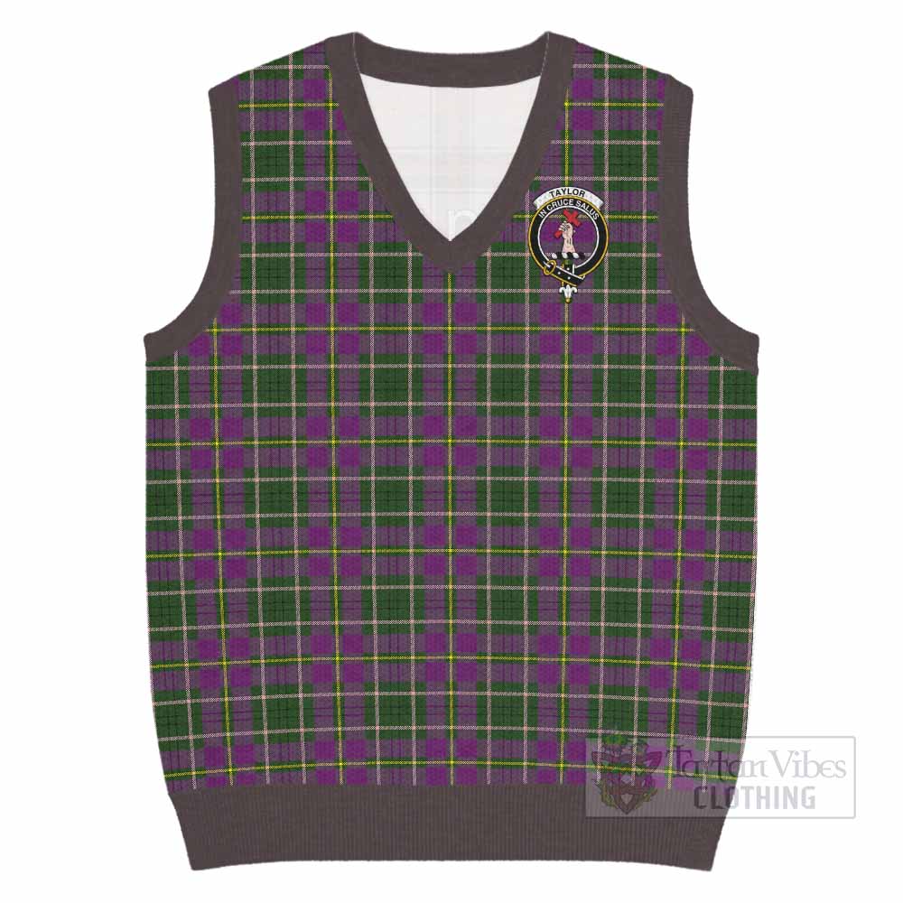 Taylor (Tailyour) Tartan Knitted V-Neck Vest with Family Crest - Tartan Vibes Clothing