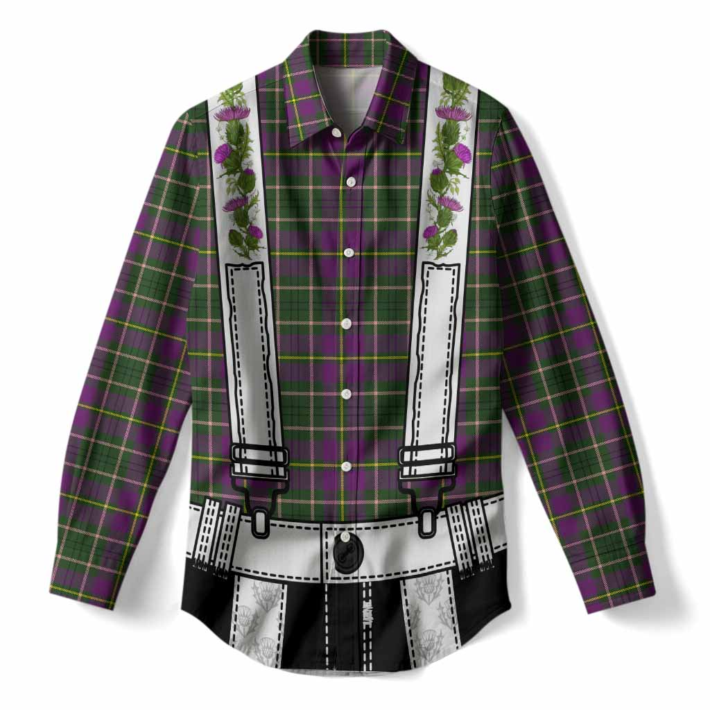 Taylor (Tailyour) Tartan Lederhosen Costume Women Casual Shirt Scotland Thistle Floral