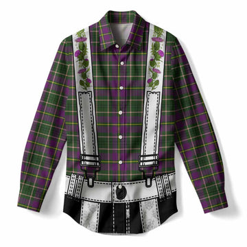 Taylor (Tailyour) Tartan Lederhosen Costume Women Casual Shirt Scotland Thistle Floral
