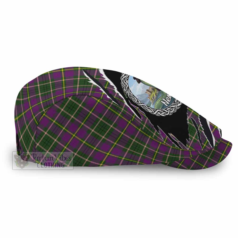 Taylor (Tailyour) Tartan Loch Ness Monster Flat Cap, Jeff Cap Celtic Knot Nessie Art