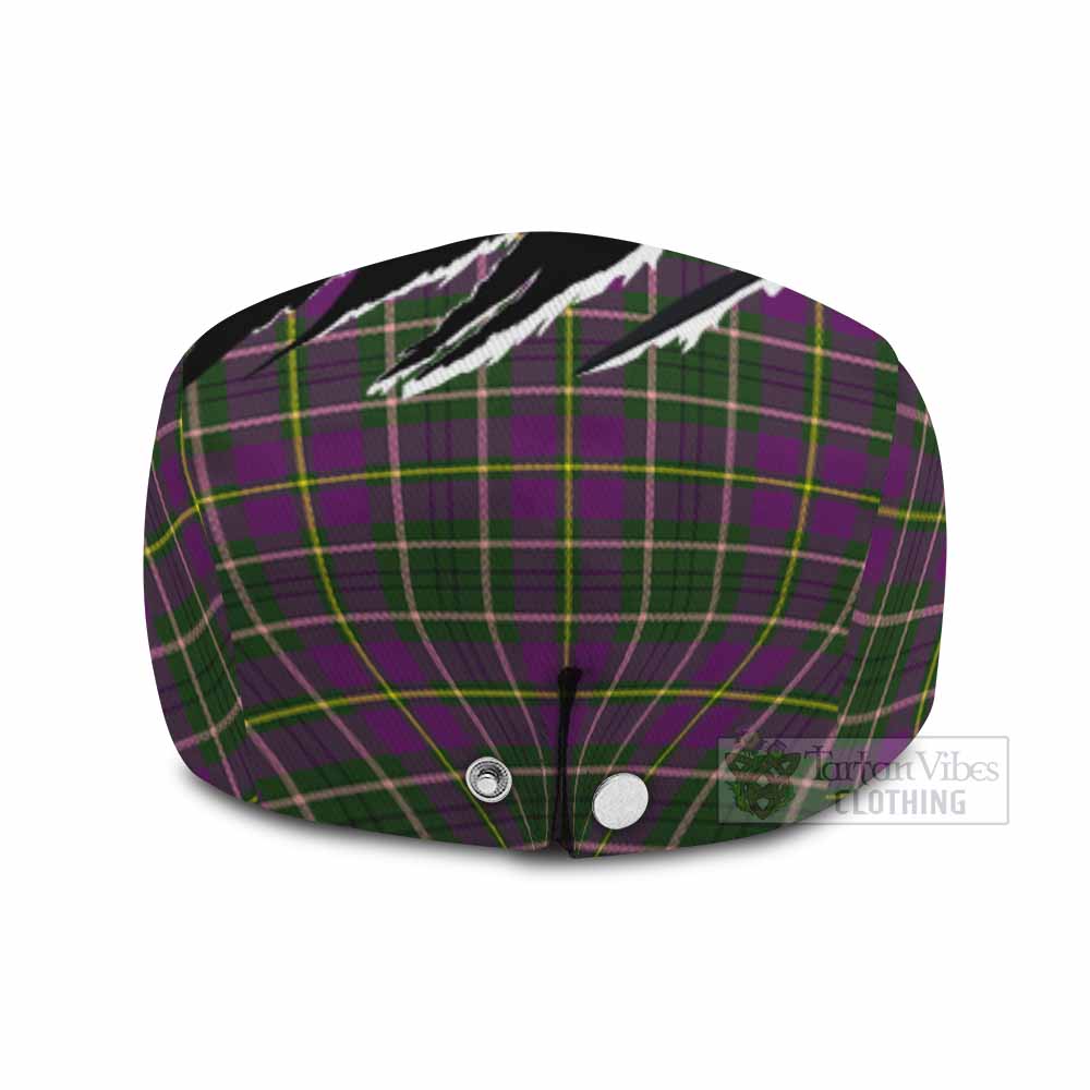 Taylor (Tailyour) Tartan Loch Ness Monster Flat Cap, Jeff Cap Celtic Knot Nessie Art