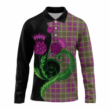Taylor (Tailyour) Tartan Long Sleeve Polo Shirt Traditional Scottish Thistle