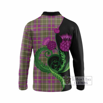 Taylor (Tailyour) Tartan Long Sleeve Polo Shirt Traditional Scottish Thistle