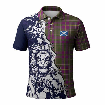 Taylor (Tailyour) Tartan Scottish Polo Shirt Angry Lion With Soccer Ball Style