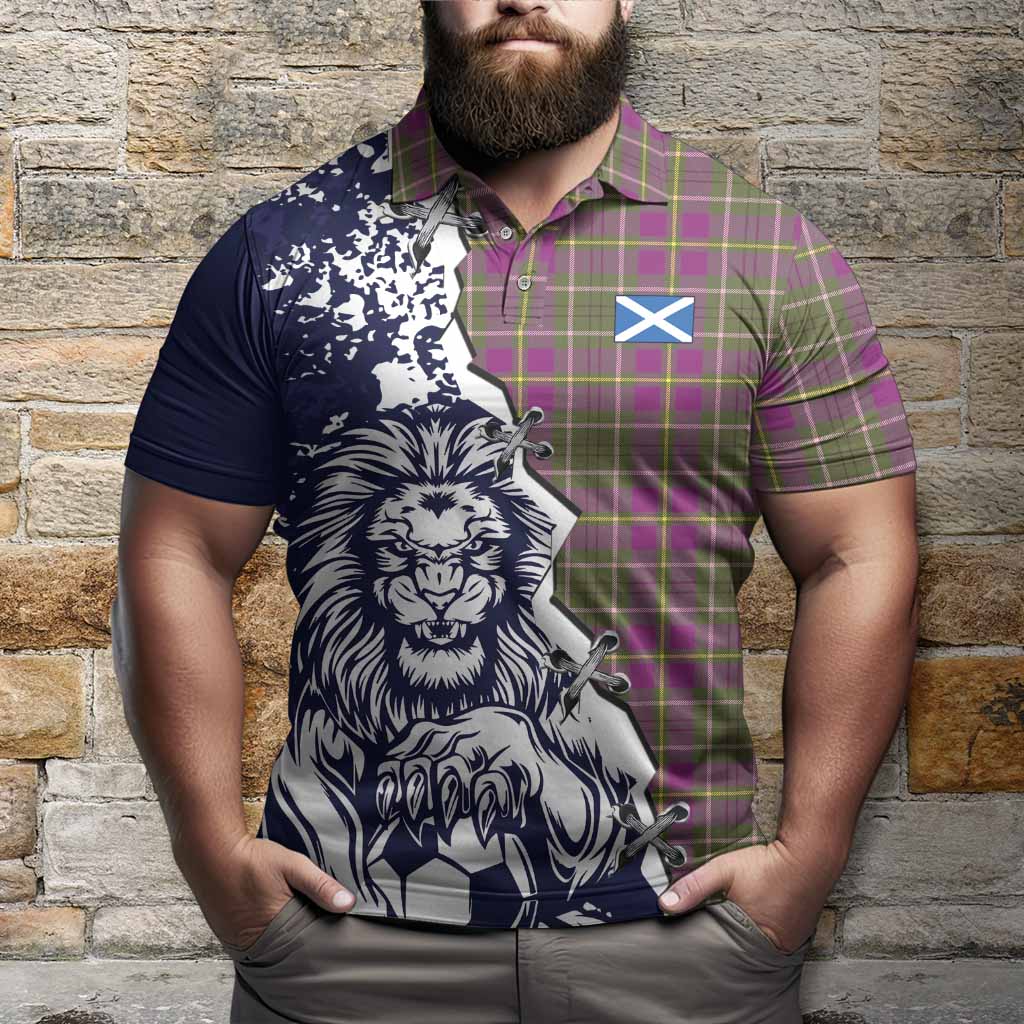 Taylor (Tailyour) Tartan Scottish Polo Shirt Angry Lion With Soccer Ball Style
