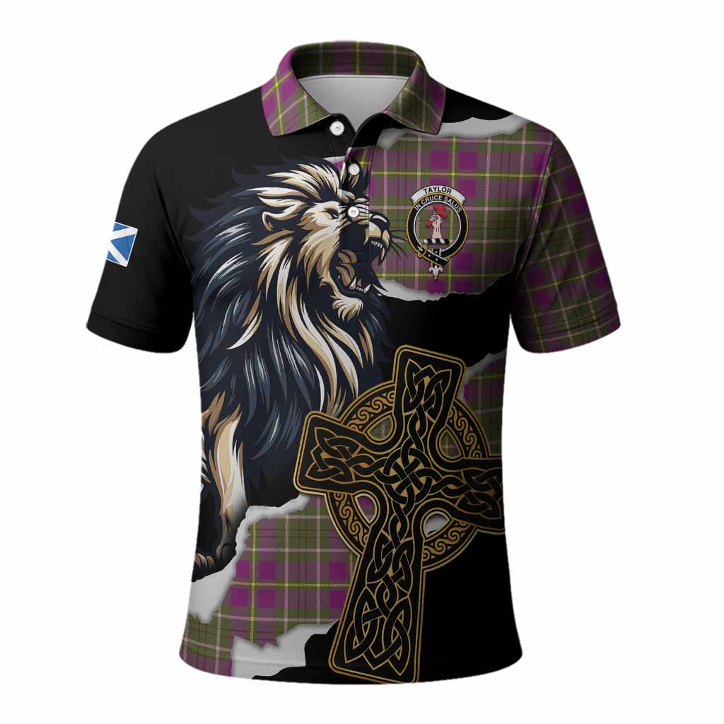 Taylor (Tailyour) Tartan Scottish Polo Shirt Lion Celtic Heritage