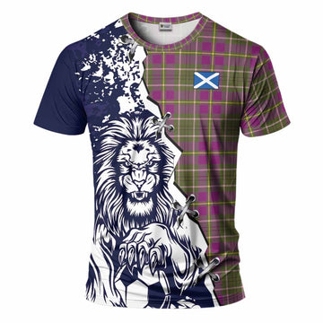 Taylor (Tailyour) Tartan Scottish T-Shirt Angry Lion With Soccer Ball Style
