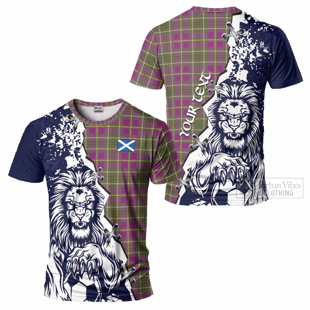 Taylor (Tailyour) Tartan Scottish T-Shirt Angry Lion With Soccer Ball Style