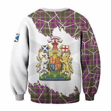 Taylor (Tailyour) Tartan Sweatshirt with Family Crest and Lion Rampant Grunge Style