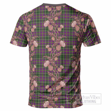 Taylor (Tailyour) Tartan T-Shirt Seamless Scottish Thistle Flowers