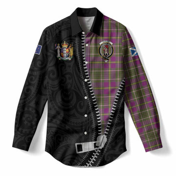 Taylor (Tailyour) Tartan Women Casual Shirt New Zealand Pattern Unique Zipper Stylized