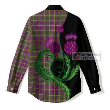 Taylor (Tailyour) Tartan Women Casual Shirt Traditional Scottish Thistle