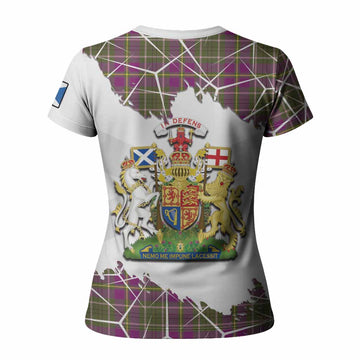 Taylor (Tailyour) Tartan Women T shirt with Family Crest and Lion Rampant Grunge Style