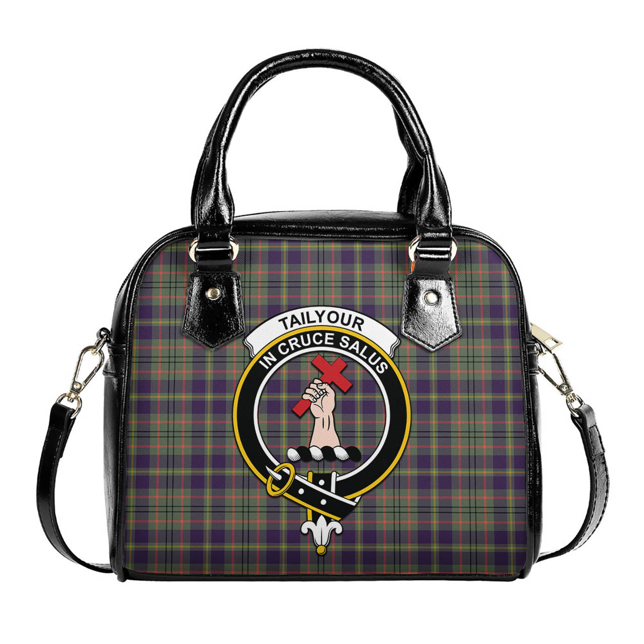 Taylor Weathered Tartan Shoulder Handbags with Family Crest One Size 6*25*22 cm - Tartanvibesclothing