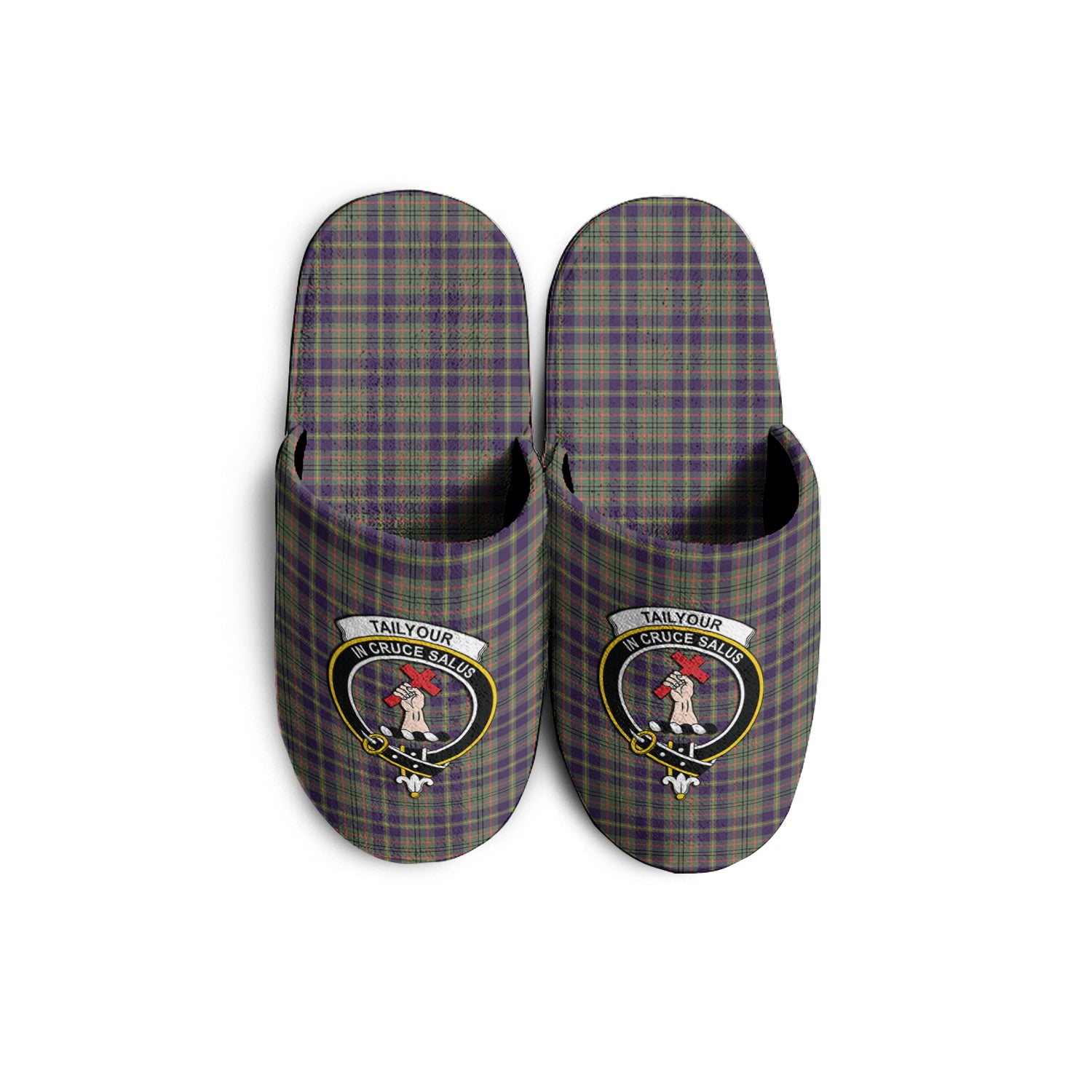 Taylor Weathered Tartan Home Slippers with Family Crest - Tartanvibesclothing Shop
