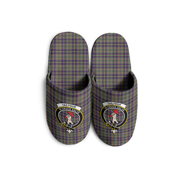 Taylor Weathered Tartan Home Slippers with Family Crest