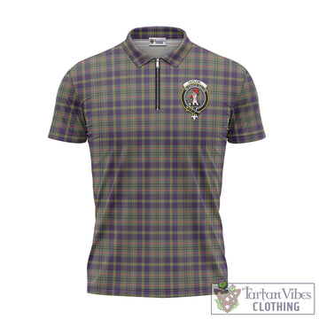 Taylor Weathered Tartan Zipper Polo Shirt with Family Crest