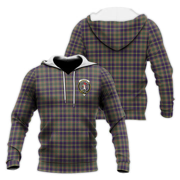 Taylor Weathered Tartan Knitted Hoodie with Family Crest
