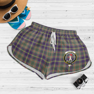 Taylor Weathered Tartan Womens Shorts with Family Crest