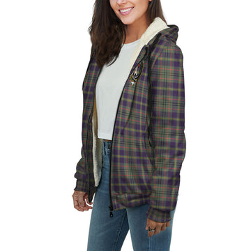 Taylor Weathered Tartan Sherpa Hoodie with Family Crest