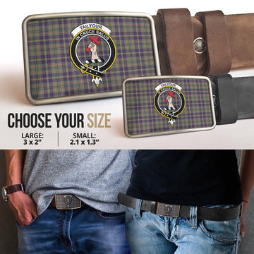 Taylor Weathered Tartan Belt Buckles with Family Crest