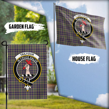 Taylor Weathered Tartan Flag with Family Crest