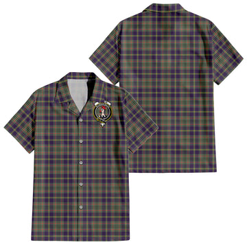 Taylor Weathered Tartan Short Sleeve Button Down Shirt with Family Crest
