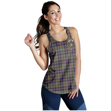 Taylor Weathered Tartan Women Racerback Tanks with Family Crest