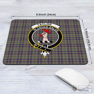 Taylor Weathered Tartan Mouse Pad with Family Crest