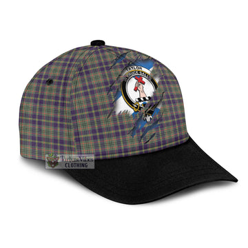 Taylor Weathered Tartan Classic Cap with Family Crest In Me Style