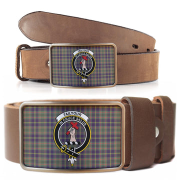 Taylor Weathered Tartan Belt Buckles with Family Crest