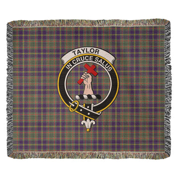 Taylor Weathered Tartan Woven Blanket with Family Crest