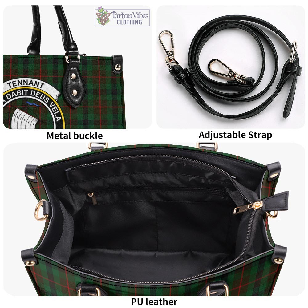 Tennant Tartan Luxury Leather Handbags with Family Crest - Tartan Vibes Clothing