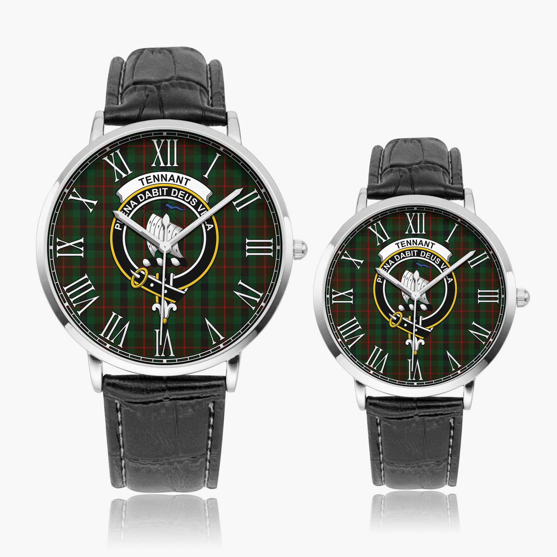 Tennant Tartan Family Crest Leather Strap Quartz Watch - Tartan Vibes Clothing