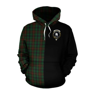 Tennant Tartan Cotton Hoodie with Family Crest and Half Of Me Style Pullover Hoodie XS - Tartan Vibes Clothing
