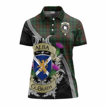 Tennant Tartan Family Crest Women's Polo Shirt Lion Rampant Royal Thistle Shield Celtic Inspired Women - Tartan Vibes Clothing