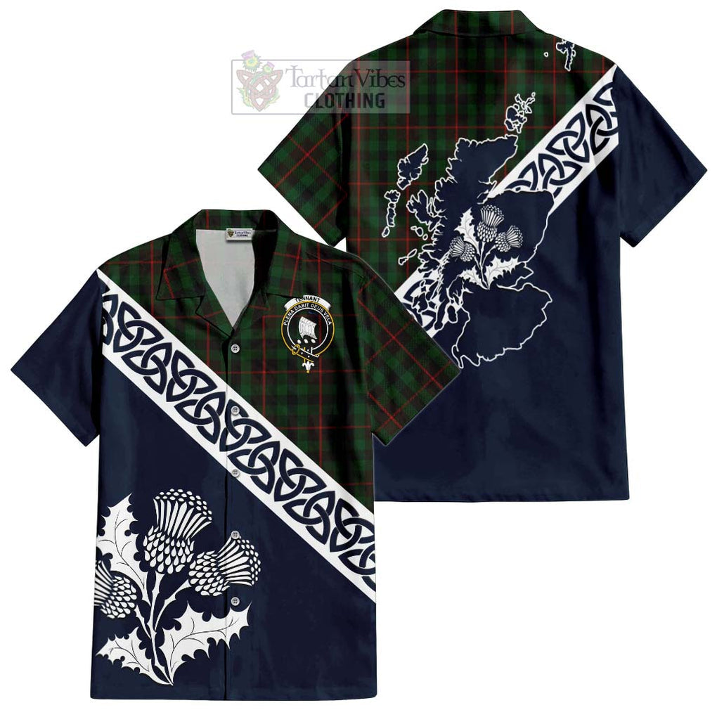 Tennant Tartan Hawaiian Shirt Featuring Thistle and Scotland Map Kid - Tartan Vibes Clothing