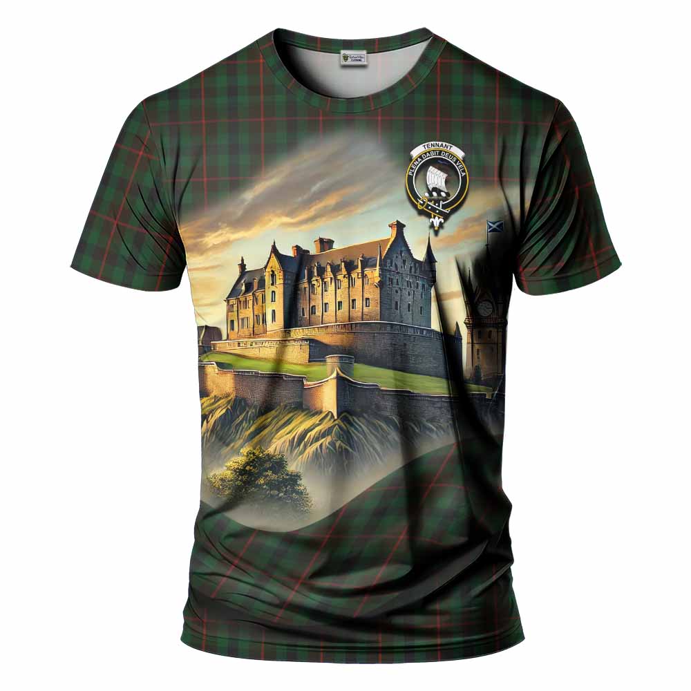 Tennant Tartan Family Crest T-Shirt with Scottish Ancient Castle Style Kid's Shirt - Tartan Vibes Clothing