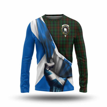 Tennant Tartan Long Sleeve T-Shirt with Family Crest Scotland Patriotic Style Unisex - Tartan Vibes Clothing