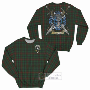 Tennant Tartan Sweatshirt with Family Crest Celtic Skull Style Unisex - Tartan Vibes Clothing