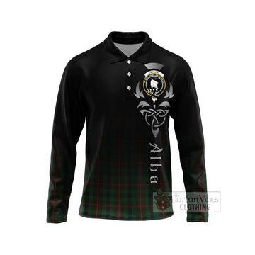 Tennant Tartan Long Sleeve Polo Shirt Featuring Alba Gu Brath Family Crest Celtic Inspired Unisex - Tartan Vibes Clothing