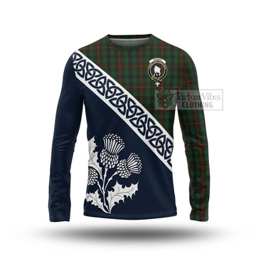 Tennant Tartan Long Sleeve T-Shirt Featuring Thistle and Scotland Map Unisex - Tartan Vibes Clothing