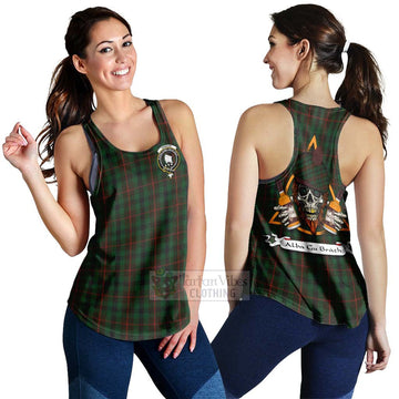 Tennant Tartan Women's Racerback Tanks with Family Crest and Bearded Skull Holding Bottles of Whiskey 4XL - Tartan Vibes Clothing