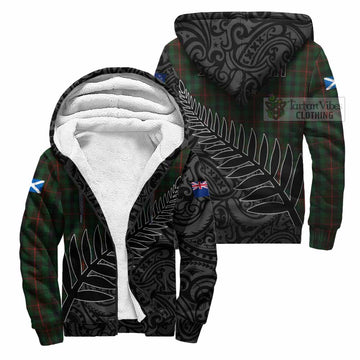 Tennant Crest Tartan Sherpa Hoodie with New Zealand Silver Fern Half Style Unisex S - Tartan Vibes Clothing