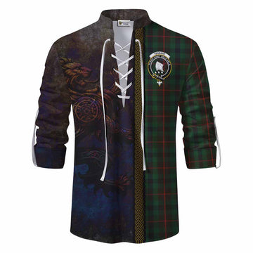 Tennant Tartan Family Crest Ghillie Kilt Shirt Alba Gu Brath Be Brave Lion Ancient Style Men - Tartan Vibes Clothing