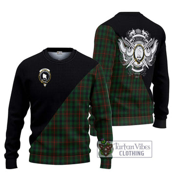 Tennant Tartan Ugly Sweater with Family Crest and Military Logo Style Unisex - Tartan Vibes Clothing