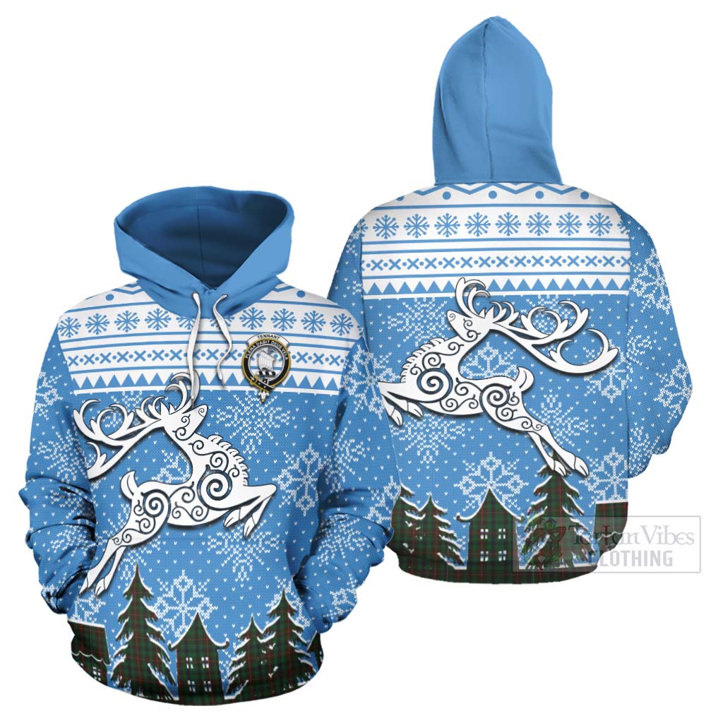 Tennant Clan Christmas Hoodie Celtic Reindeer Style Zip Hoodie - Tartan Vibes Clothing