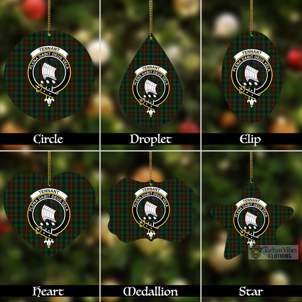 Tennant Tartan Christmas Aluminium Ornament with Family Crest Aluminium - Tartan Vibes Clothing