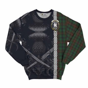 Tennant Tartan Sweatshirt with Family Crest Cross Sword Thistle Celtic Vibes Unisex - Tartan Vibes Clothing
