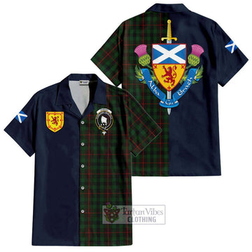 Tennant Tartan Hawaiian Shirt Alba with Scottish Lion Royal Arm Half Style Kid - Tartan Vibes Clothing